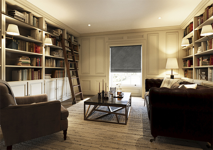 Odessa Velvet, Slate - Twist&Fit Roman Blind - Image 7